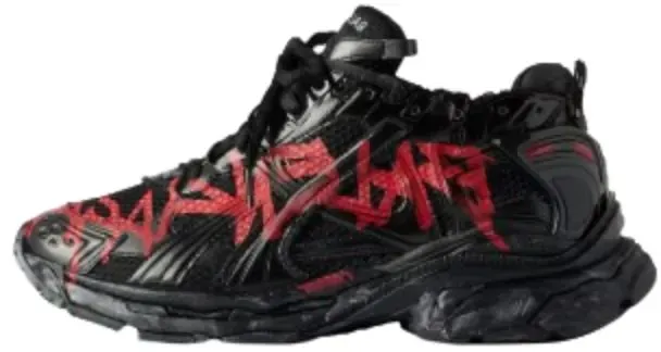Weidian Balenciaga Runner Black Red Graffiti