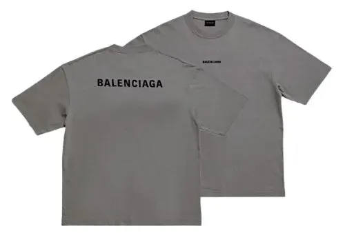 Weidian Balenciaga T-Shirt Small Logo Grey