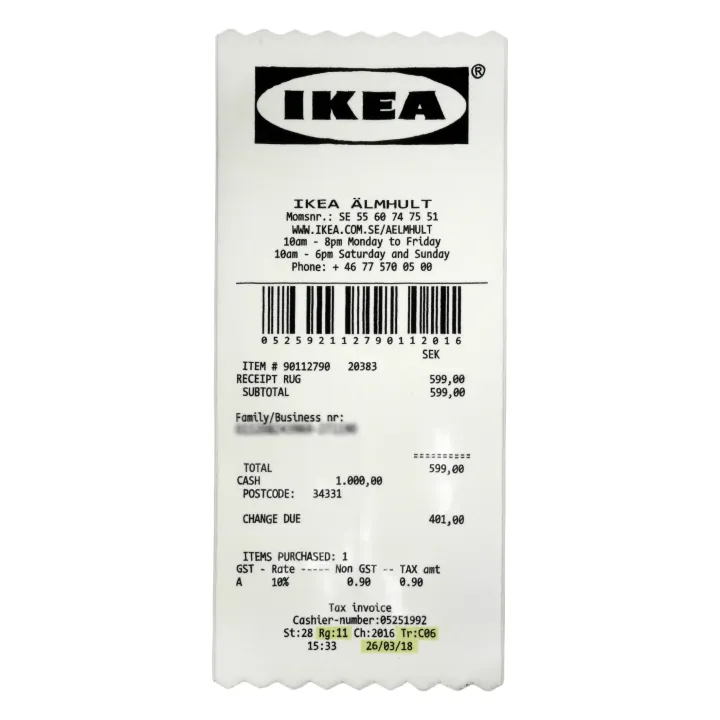 Weidian Ikea Markerad "Receipt" Rug