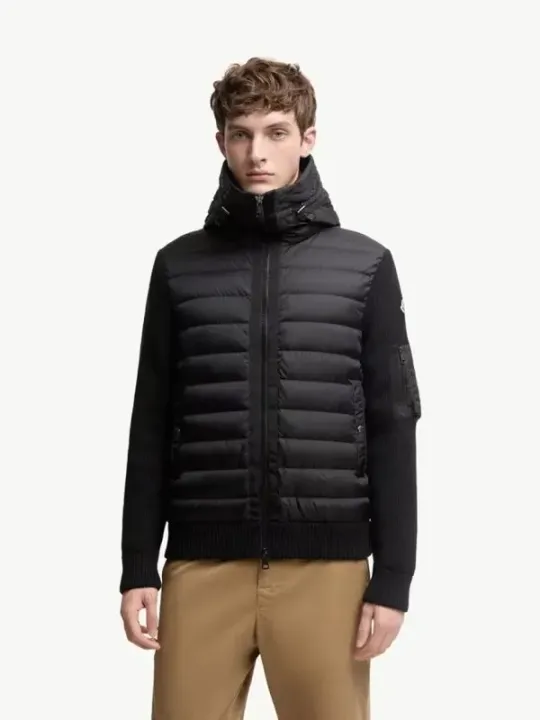 Weidian Moncler Navy Blue Padded Zip-Up Cardigan