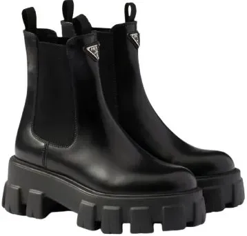 Weidian Prada Monolith Leather Chelsea Boots