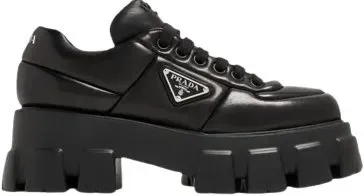 Weidian Prada Monolith Padded Leather Lace-Up Shoes