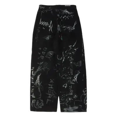 Weidian Balenciaga Baggy Black Graffiti Jeans