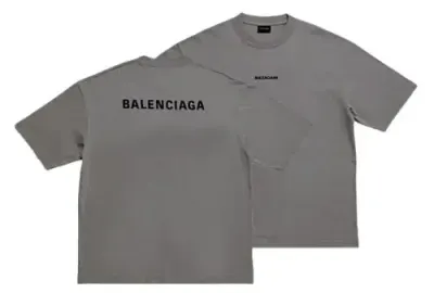 Weidian Balenciaga T-Shirt Small Logo Grey