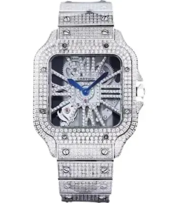 Weidian Cartier Santos Skeleton Iced Out