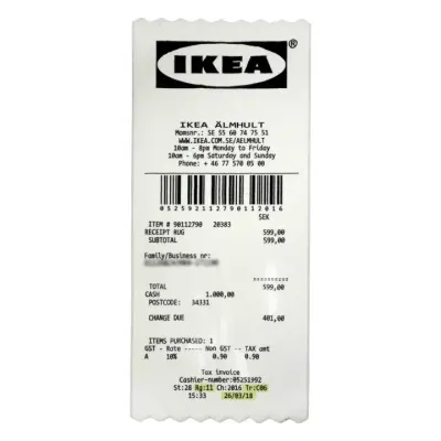 Weidian Ikea Markerad "Receipt" Rug