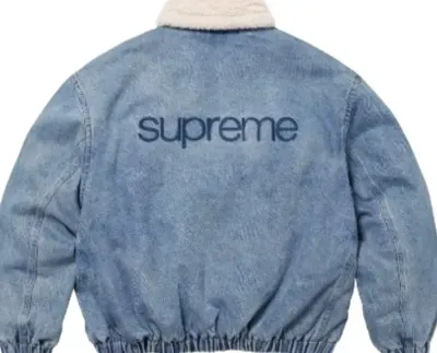 Weidian Supreme Denim Sherpa Jacket