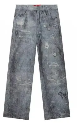 Weidian Supreme HJR FW24 Week11 Trompe L'oeil Loose Fit Jean