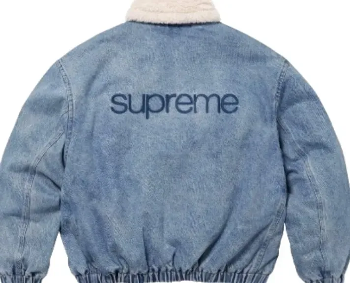 Weidian Supreme Denim Sherpa Jacket