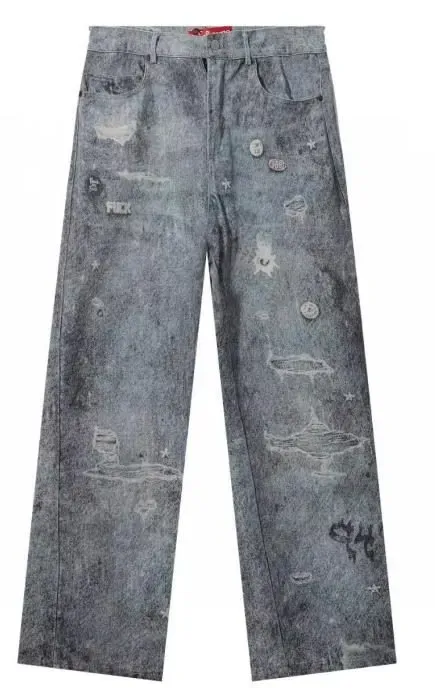 Weidian Supreme HJR FW24 Week11 Trompe L'oeil Loose Fit Jean