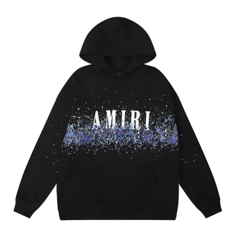 Amiri Paint Splatter Hoodie option 857 black