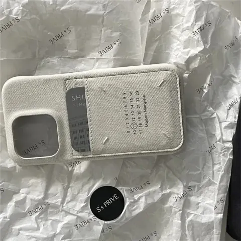 Maison Margiela Phone Case option Calendar hand stitching card bag-white
