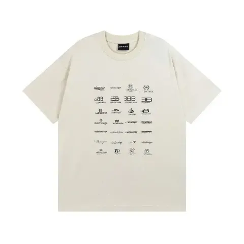 Balenciaga Archives Logo T-Shirt option Beige apricot color