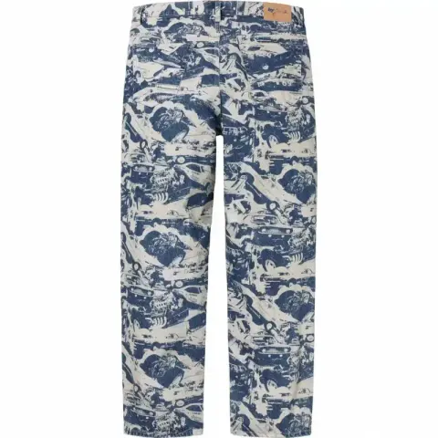 Jeans Supreme option HY joint printing blue (size is too larg