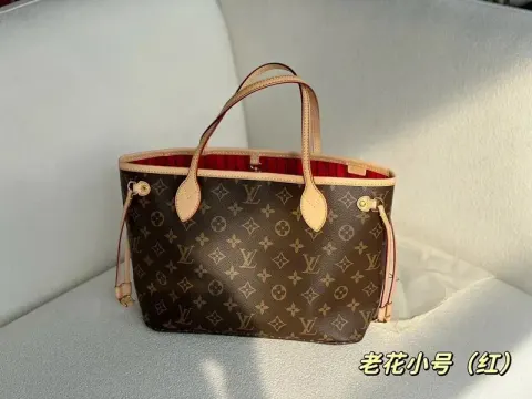 LV Neverfull Bag option small size Old Flower Red