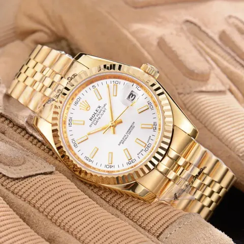 ROLEX option Golden Shell White Plate-Five-Ball Steel