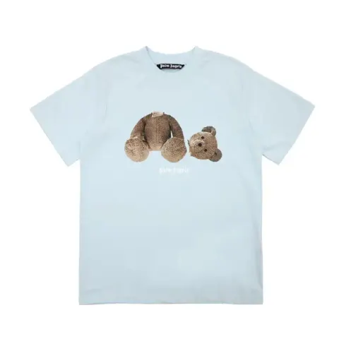Palm Angels Monogram NY Spray Tee option 667 light blue