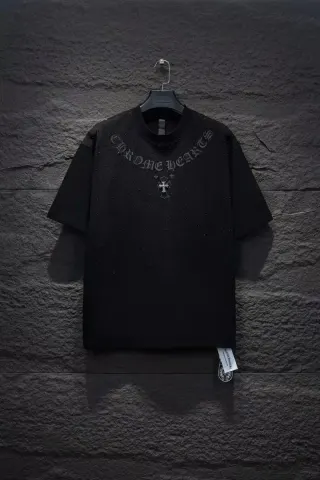 Chrome Hearts Shiny Tee With Rhinestones option Black