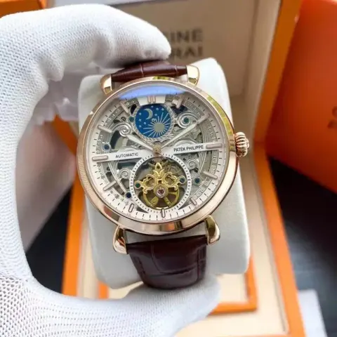 Patek Philippe Celestial Watch option Rose Shell  White Plate Coffee Skin