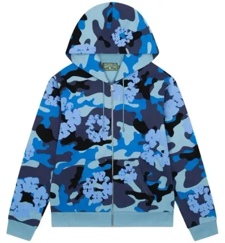 Denim Tears New Zip Hoodie option 6026 blue