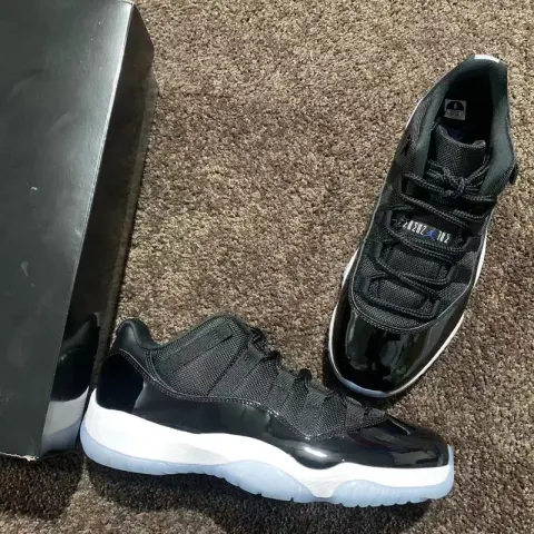 Jordan 11 Cap and Gown option Space Jam Black and White FV5104-004
