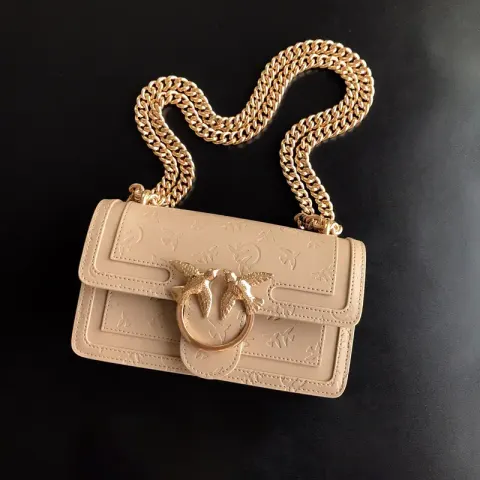 Pinko Bag option 20 khaki embossed small size