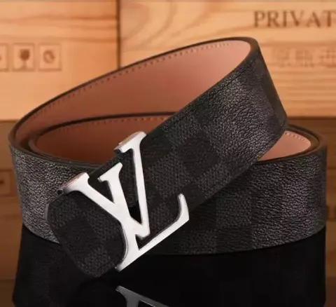 Budget LV Belt option L Classic Black Checker Silver Button