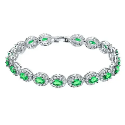 Random Bracelet option KSB00053 Platinum Green Diamond