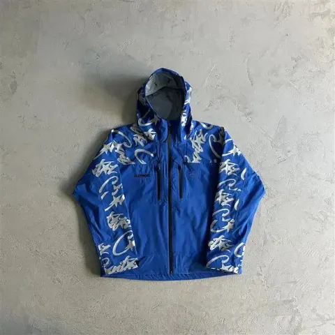 Corteiz Pink Windbreaker with Monogram on Sleeves option blue