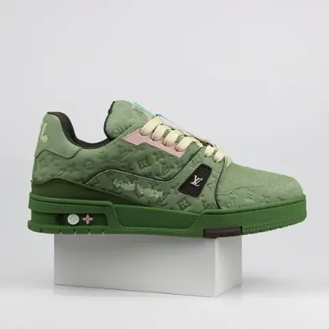 LV Trainers Monogram Black Denim Sneakers option 32