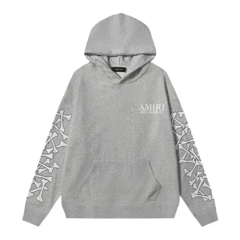 Amiri Bones Stacked Hoodie option grey
