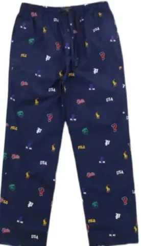 Ralph Lauren Night Pants Baby Blue option Classic print, ten Golden Horses