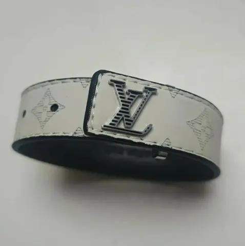 LV Bracelet option New gray striped buckle