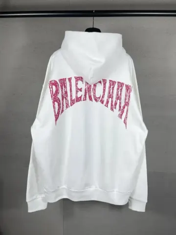Balenciaga Glittered Logo Hoodie option white