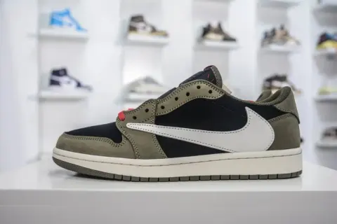Jordan 1 High Travis Scott x Fragment option Black Green Barb CQ4277-008
