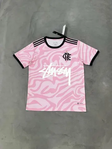 Stussy Jerseys option Flamenco Pink with White Letters