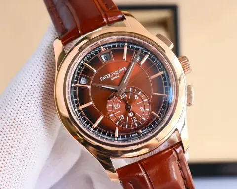 Patek Philippe Geneve Classic Watch With Leather Band option Rose Gold Shell-Brown Plate Brown Belt