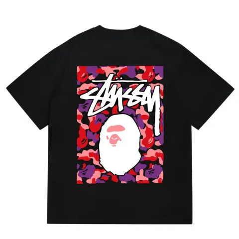 Bape x Stussy Tee option 203 black and white