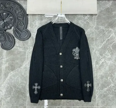 Chrome Hearts Zip-Up Sweater option black