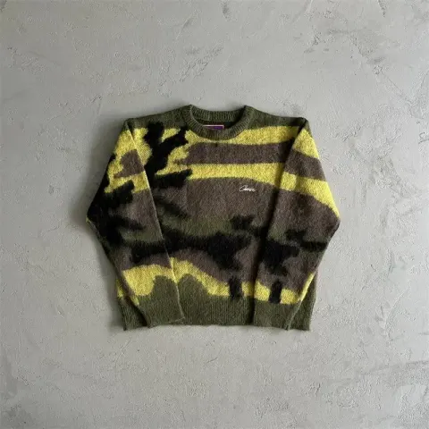 Corteiz Knit Sweater option Yellow camouflage sweater