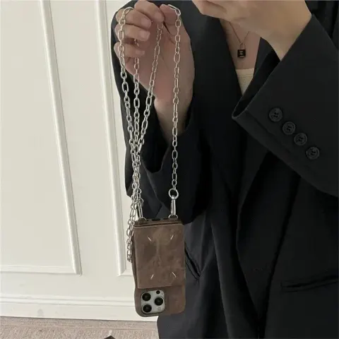 Maison Margiela Phone Case option Hand-stitched card slung-light brown