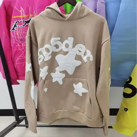 Sp5der Pink Hoodie option khaki
