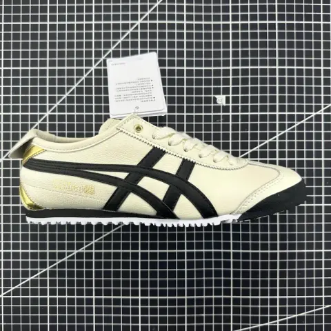Tiger Mexico 66 Shoes option 1183B493-100 Milky White Black Gold