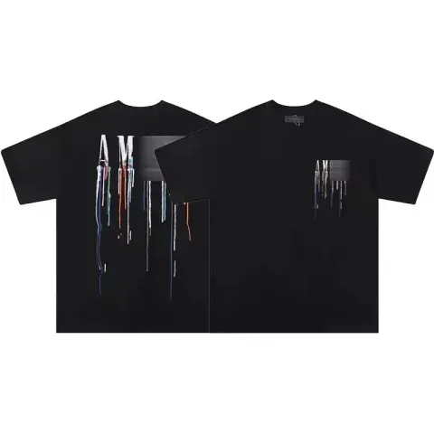 Amiri T-Shirts option Black Letters Flow Color