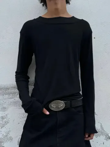 No Faith Studios 24SS Longsleeve option black round neck