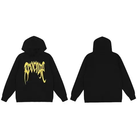 Revenge Hoodie option Bright yellow embroidery style