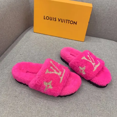 LV Bom Dia Shoes option Rose red rice characters