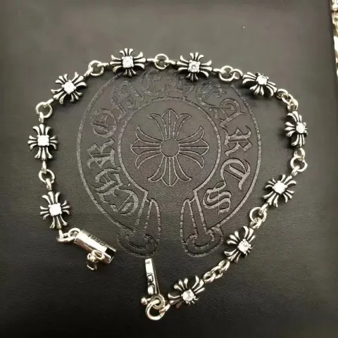 Chrome Hearts Bracelet option White Diamond Cross Flower Bracelet