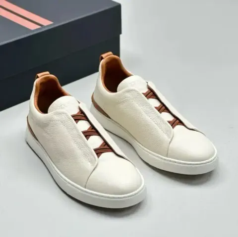 Zegna Triple Stitch Shoes option White brown
