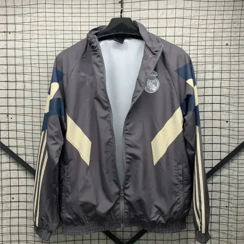 Vintage Jersey Hoodie Zip option New Real Madrid single-sided trench coat